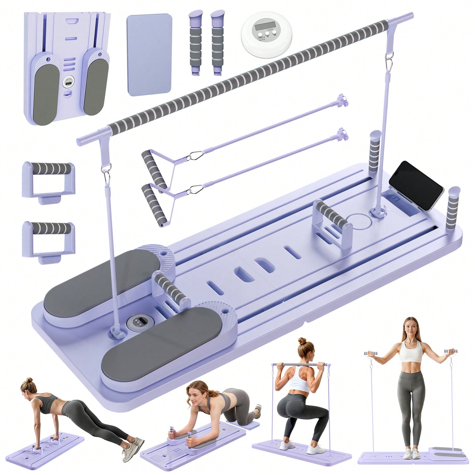 Pilates & Yoga With Harna - Реформер для пилатеса с перекладиной, доска